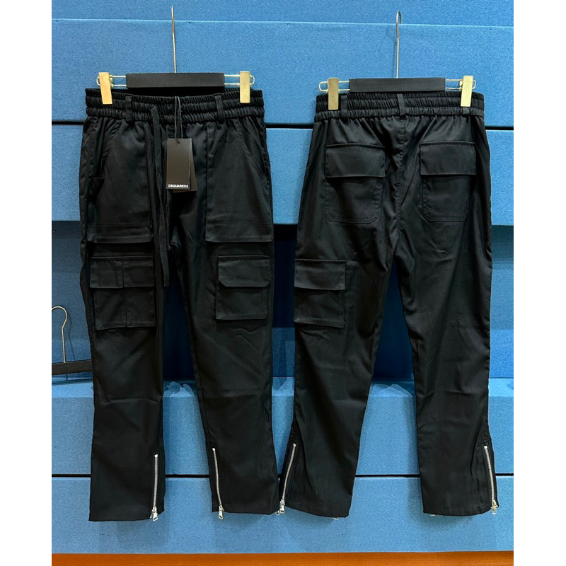 Quần Kaki jeans biker túi hộp khóa zip