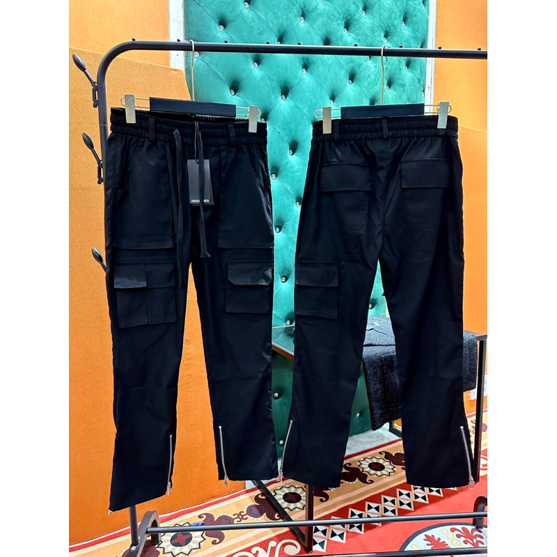 Quần Kaki jeans biker túi hộp khóa zip