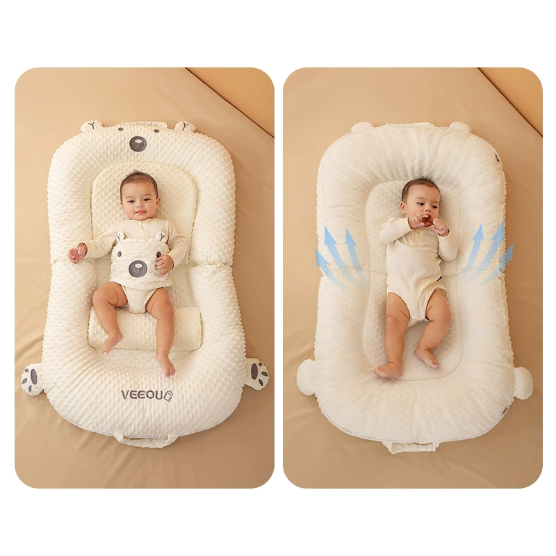 Đệm ngủ kết hợp chống trào ngược VEEOU chống mỏi chống giật mình màu trắng cho bé - Hàng Chính Hãng