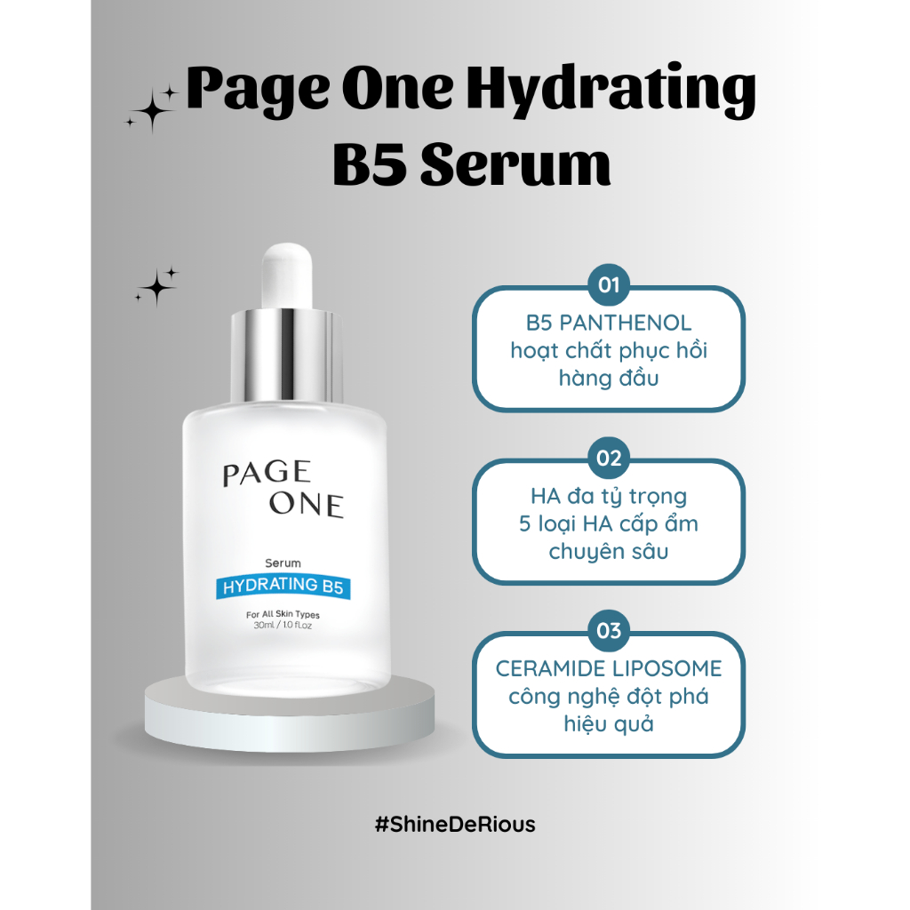 [CAM KẾT CHÍNH HÃNG] Page One Hyaluronic Acid và B5 Hydrating Cấp Ẩm và Phục Hồi Da Tổn Thương 30ml