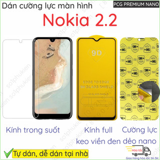 Kính cường lực full, kính trong suốt/ dán cường lực màn hình Nokia 2.2 nano dẻo trong suốt, nhám chống vân tay