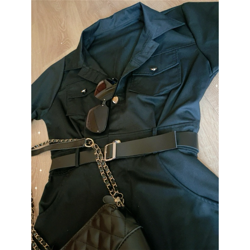 ĐẦM SƠMI VẢI KAKI DÀY DẶN