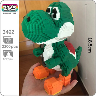 Đồ chơi lắp ráp mô hình supper mario khủng long yoshi 18,5cm mảnh trơn zms 3492