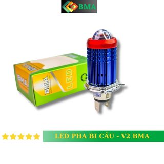 Đèn pha bi cầu bma v2/h4 35w lắp zin sáng 2 màu 2 chế độ