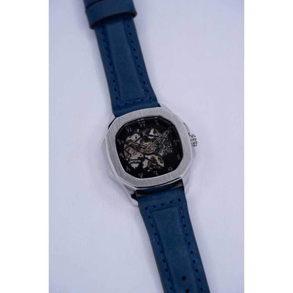 Combo đồng hồ nam KLEIN Malik Sliver x Dây da bò Handmade