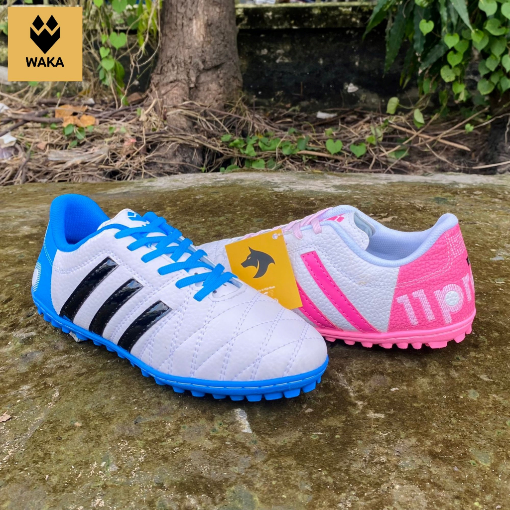 Giày đá bóng nam 3 sọc Toni Kroos 11 PRO da nhăn và 3 sọc WAKA đế cao su tại Phủi K&C