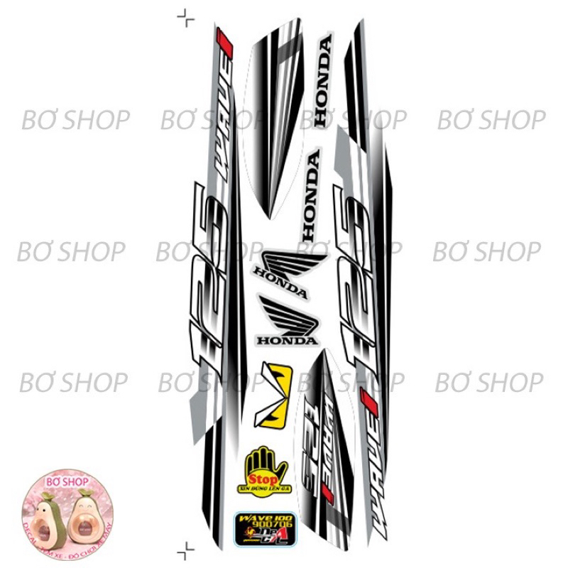 Tem Rời Wave Alpha 50-100cc Mẫu 125 (1 mặt) - Loại 1 Tem Chống Thấm Nước