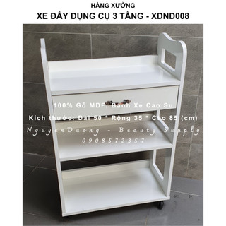 Xe Đẩy Gỗ 3 Tầng Dùng Trong Spa - Hàng Có Sẵn Tại HCM, Giao Hàng Trong 24h - XDND008