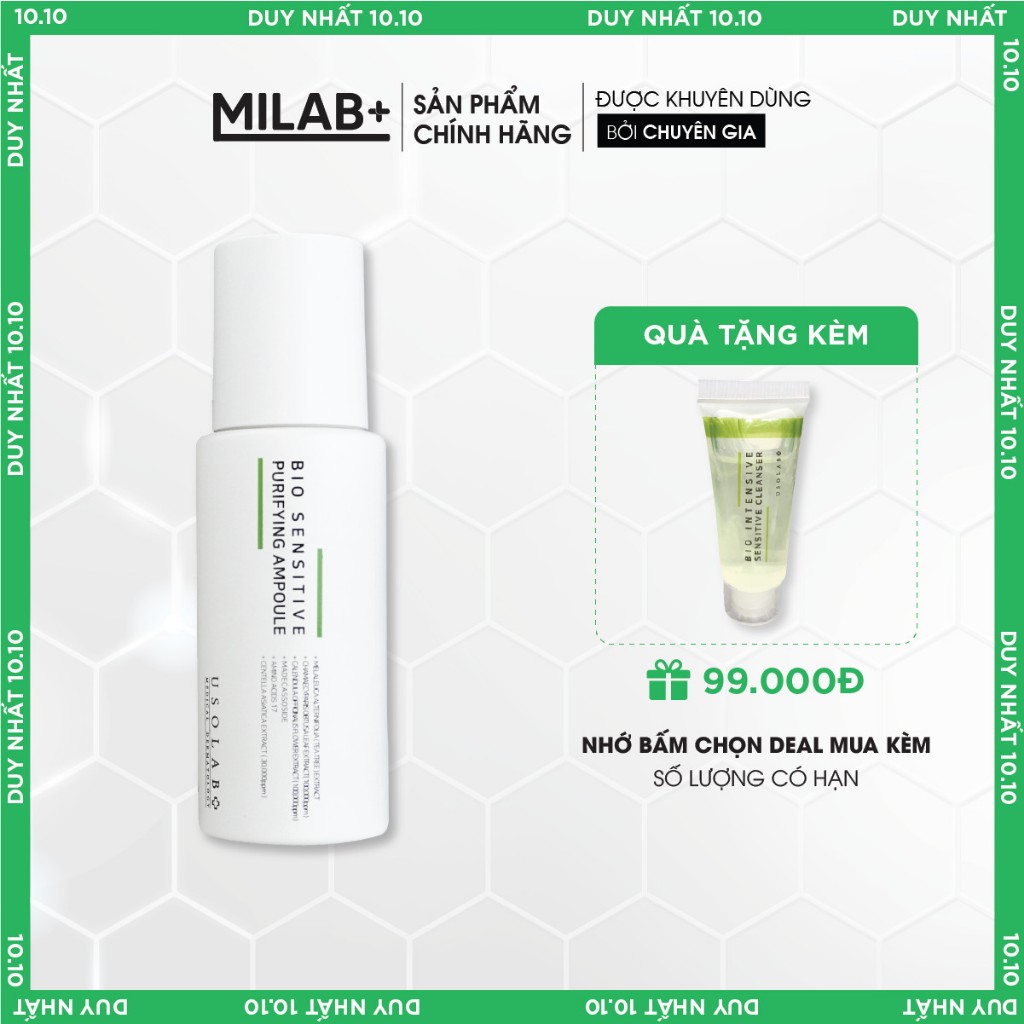 Tinh chất giảm dầu mụn usolab, giúp kiềm dầu, thu hẹp lỗ chân lông 50ml - MILAB