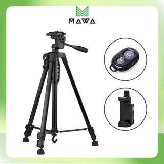 Tripod điện thoại - Giá đỡ 3 chân máy ảnh 3366 kèm đầu kẹp điện thoại + remote + túi đựng