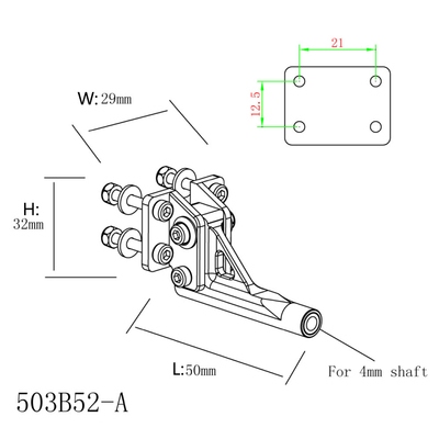 Ụ chân vịt 50mm/70mm cáp 4mm cho tầu/cano điều khiển từ xa