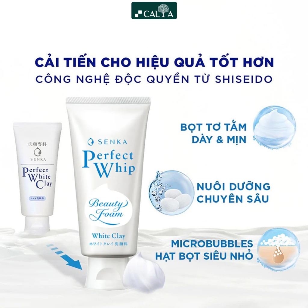 Sữa Rửa Mặt Senka Dưỡng Trắng, Cấp Ẩm Cho Da, Chống Lão Hóa, Ngừa Mụn - Senka Perfect Whip Beauty Foam 100g/120g