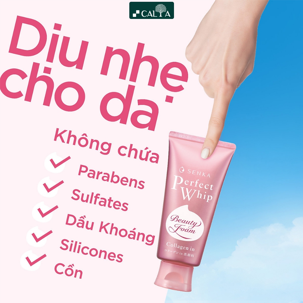 Sữa Rửa Mặt Senka Dưỡng Trắng, Cấp Ẩm Cho Da, Chống Lão Hóa, Ngừa Mụn - Senka Perfect Whip Beauty Foam 100g/120g