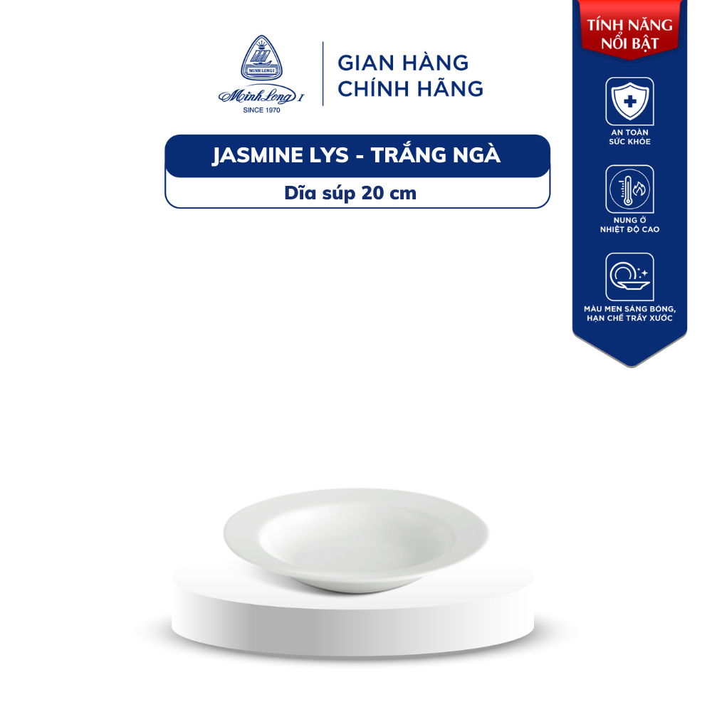 Dĩa Tròn Sứ Minh Long - Jasmine Ly's - Trắng Ngà