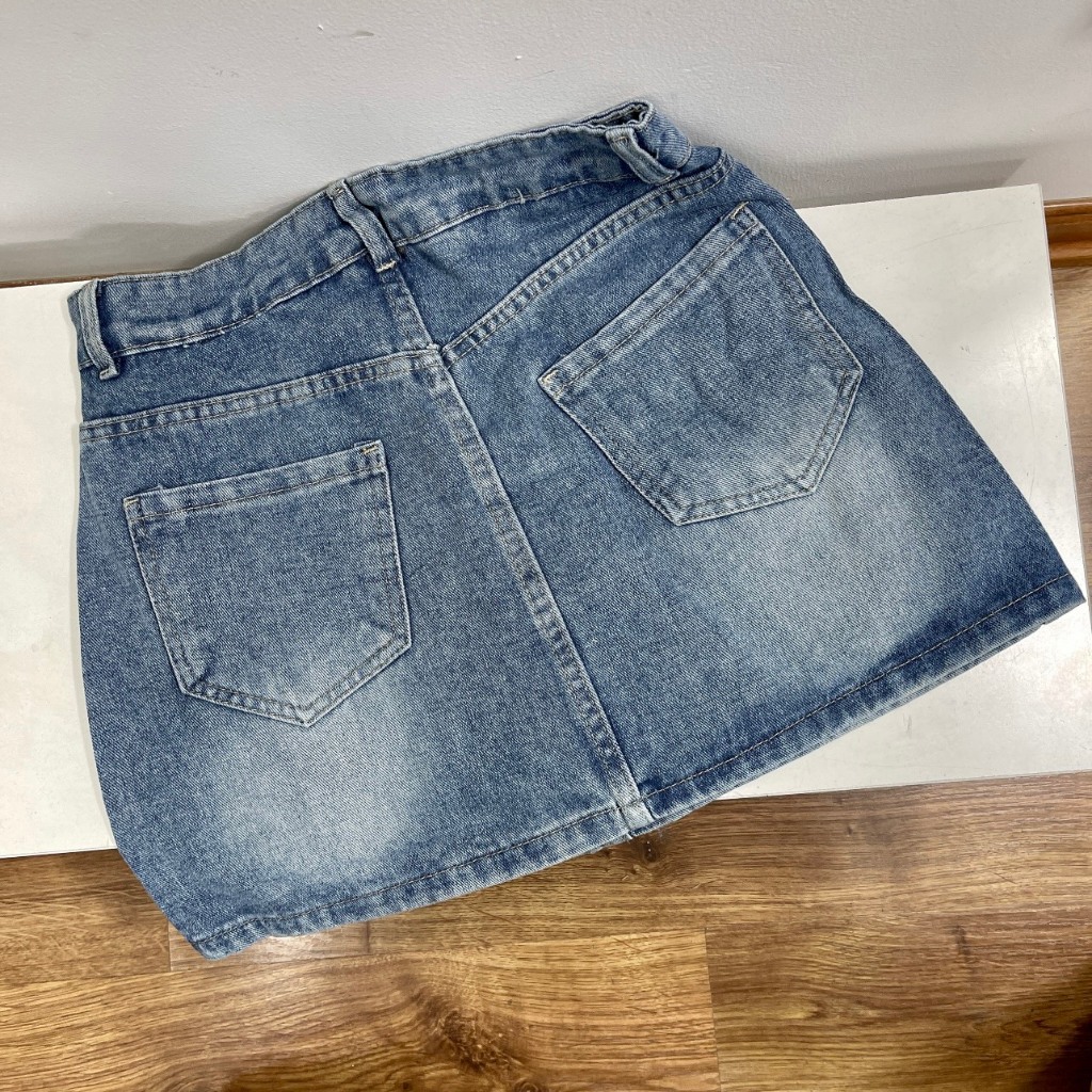 Chân Váy Jeans Dáng Ngắn Hamina, Váy Jean Rách Đùi Hàng Công Ty 3 size SML