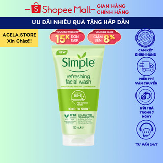 Sữa Rửa Mặt Simple Refreshing Facial Wash 150ml - Dịu Nhẹ Cho Da Dầu Mụn, Nhạy Cảm