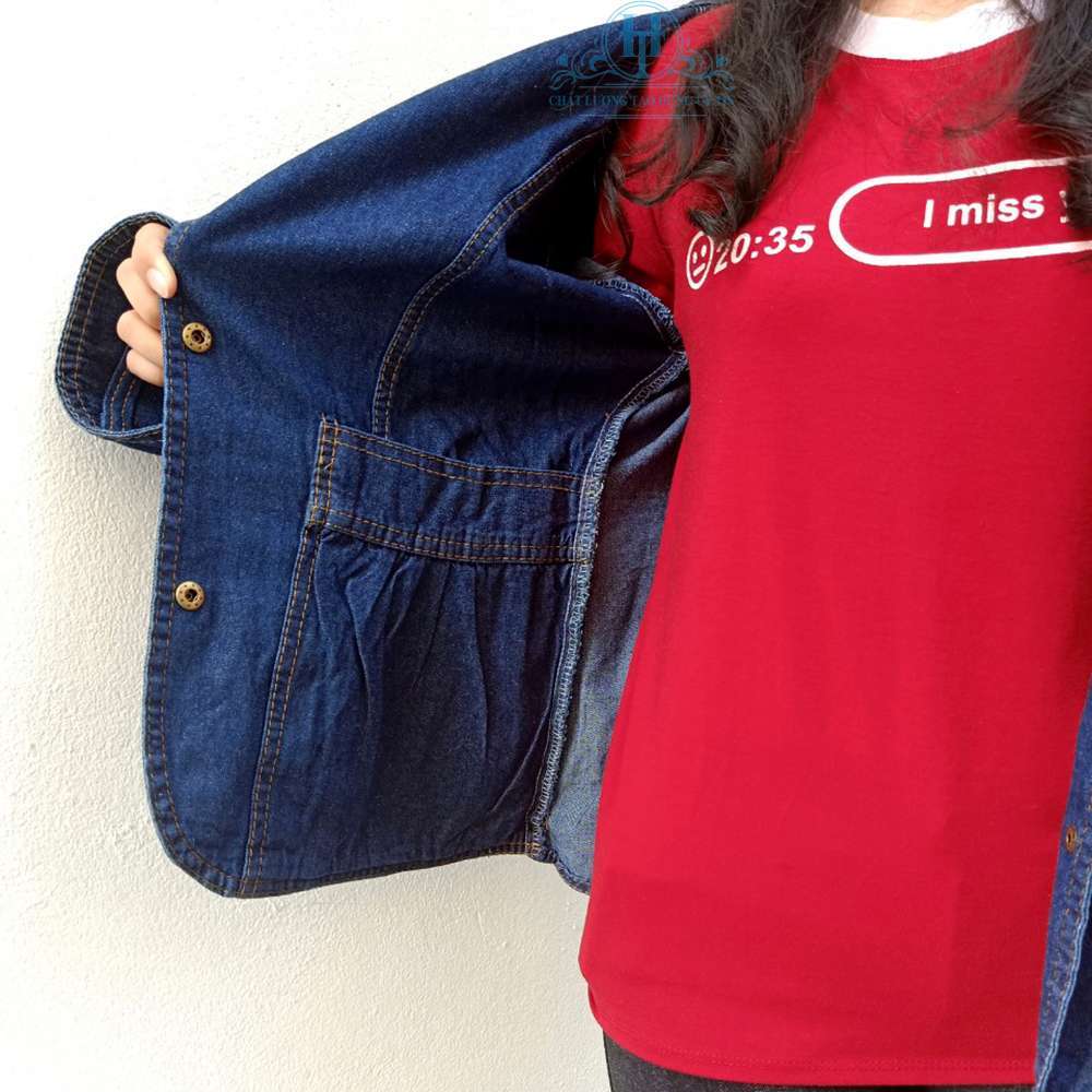 Áo chống nắng jean cao cấp, áo khoác nữ có mũ cho nữ dưới 90 kg AJHT01 H&T FASHION