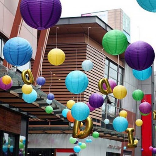 Đèn lồng Vải Lụa chống nước giá rẻ trang trí nhà hàng, quán ăn, siêu thị, trường học, quán cà phê ngoài trời size 20cm