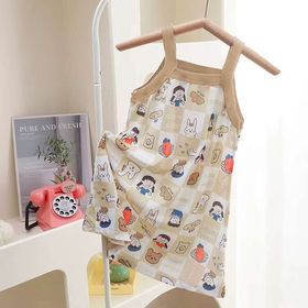 Váy Bé Gái 2 Dây, Đầm Công Chúa Họa Tiết Thời Trang Mùa Hè, Váy Bé Gái Bằng Thun Lạnh Cao Cấp