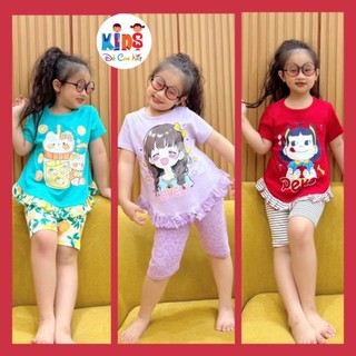 Bộ thun borip thiết kế dễ thương bé gái - đồ bộ trẻ em
