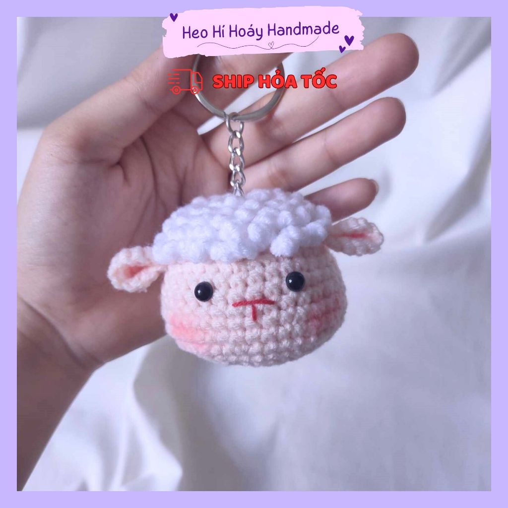 Móc khóa len hình cừu dễ thương by Heo Hí Hoáy
