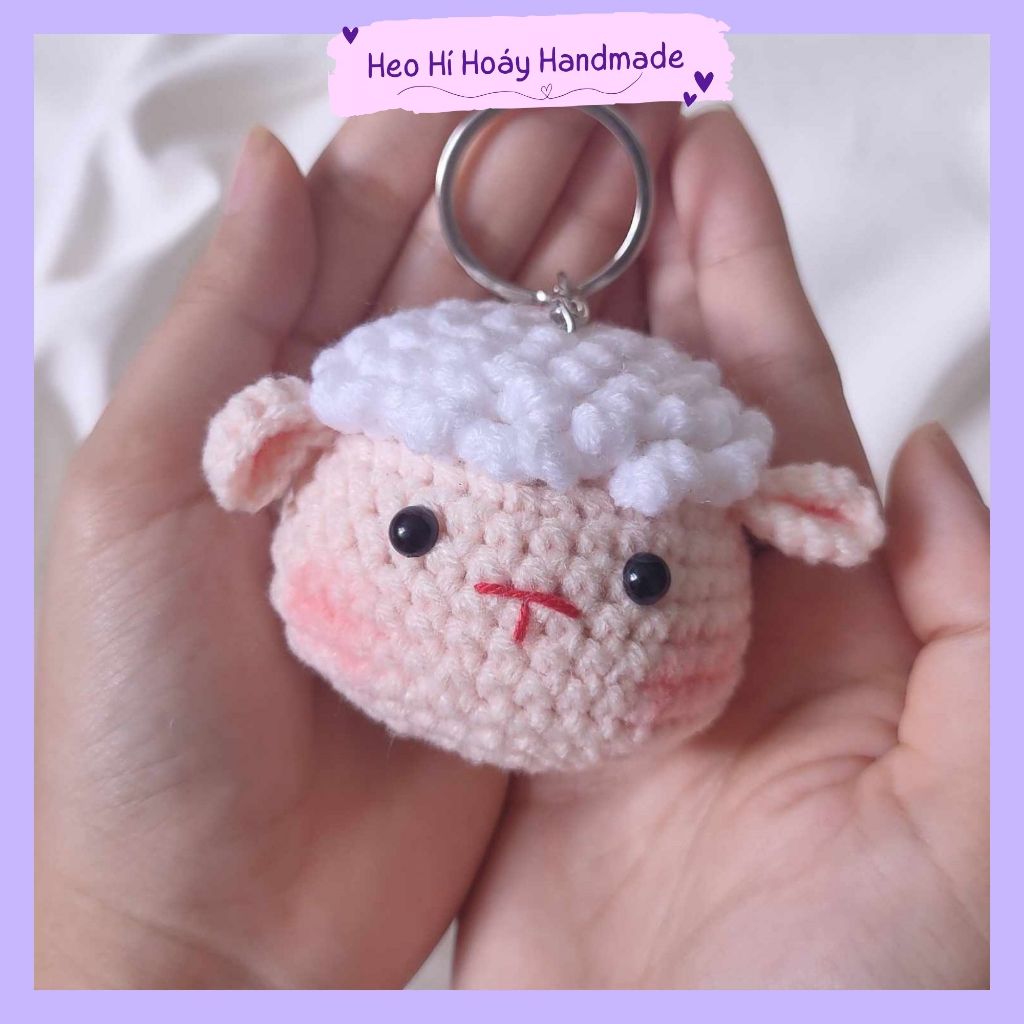 Móc khóa len hình cừu dễ thương by Heo Hí Hoáy