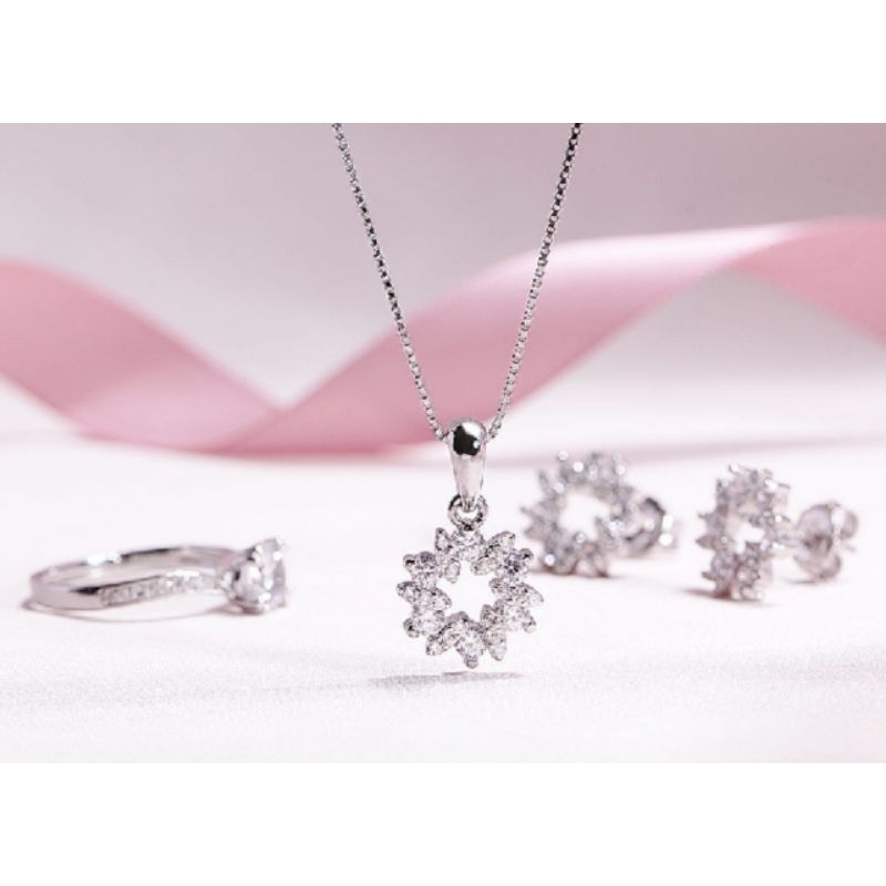 set dây chuyền bạc hàn quốc