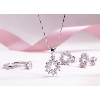 Set dây chuyền bạc hàn quốc