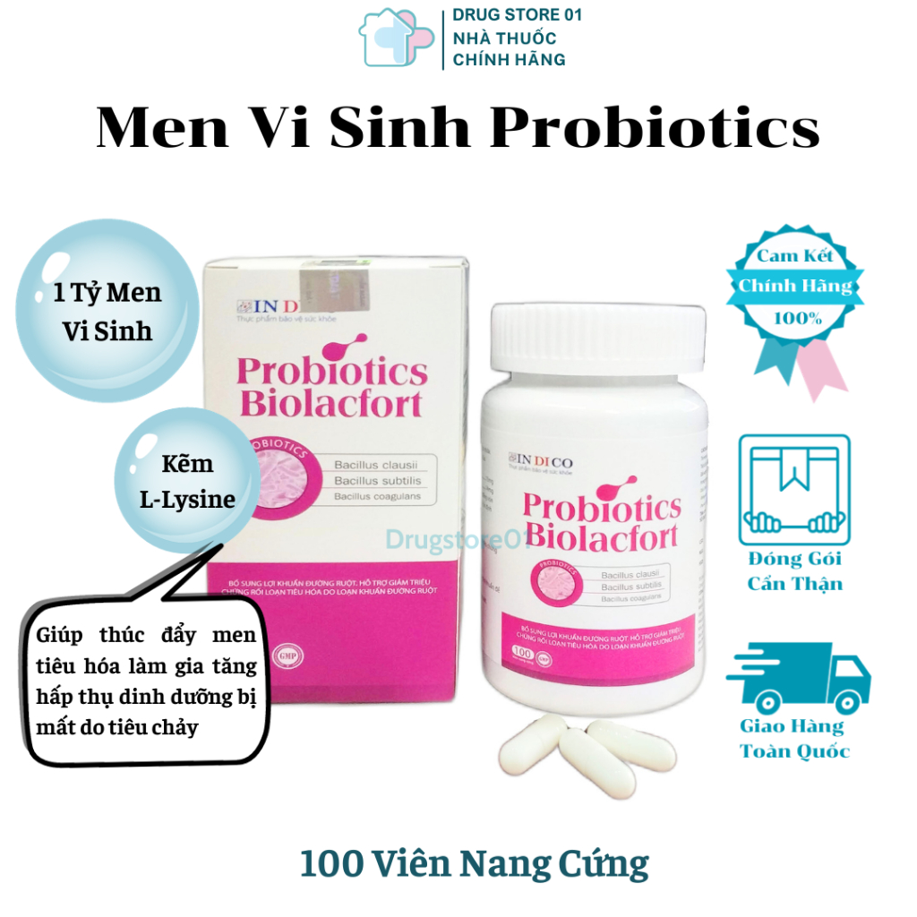 Bổ sung lợi khuẩn đường ruột Probiotics Biolac Fort 100 viên