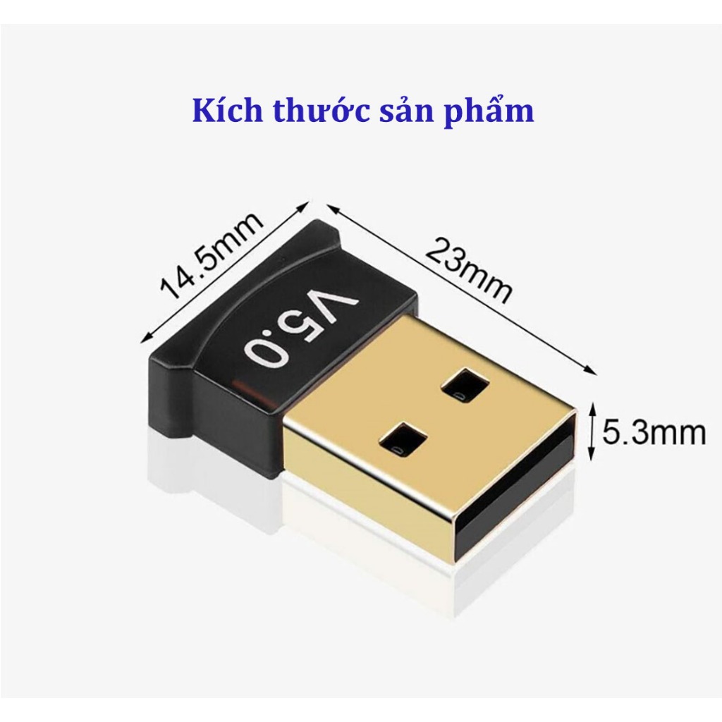 Usb bluetooth v5.0 cho pc, laptop tương thích windows 7/8/8.1/10/11