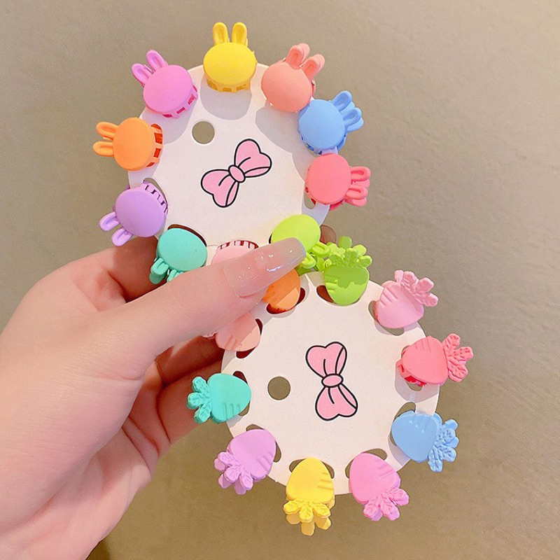 Set 10 kẹp tóc mini màu sắc dễ thương cho bé gái