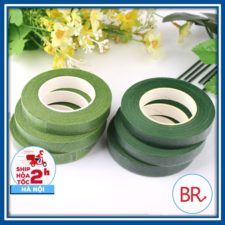 Cuộn băng keo sáp quấn cành hoa handmade - Băng dính sáp cuốn cành, ruy băng giấy nguyên liệu làm hoa thủ công-br 02058