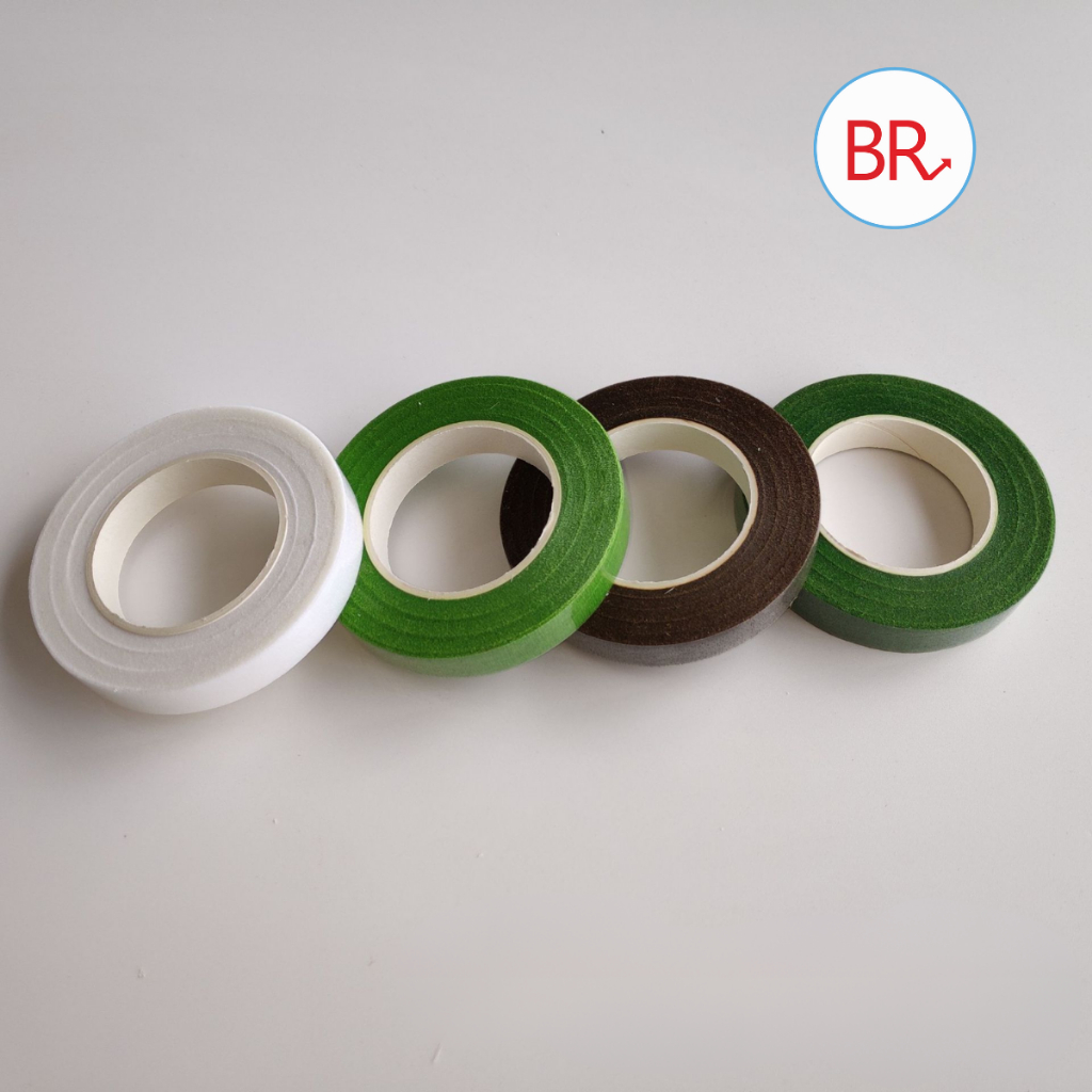 Cuộn băng keo sáp quấn cành hoa handmade - Băng dính sáp cuốn cành, ruy băng giấy nguyên liệu làm hoa thủ công-br 02058