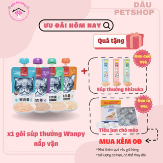 Súp thưởng Wanpy nắp vặn dễ bảo quản dành cho mèo
