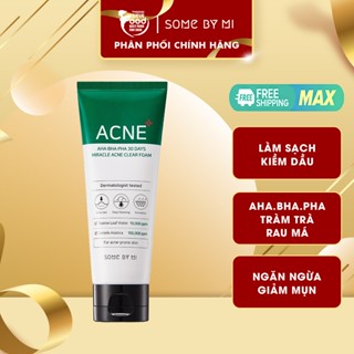 Sữa Rửa Mặt Some By Mi AHA-BHA-PHA 30 Days Miracle Acne Clear Foam Làm Sạch Sâu Cho Da Dầu Mụn nhạy cảm 100ml (hn)