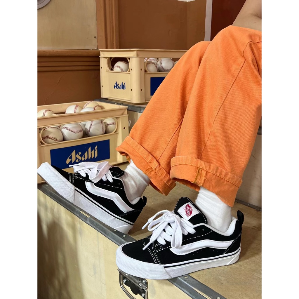 Vans knu skool black white chính hãng chuẩn full box