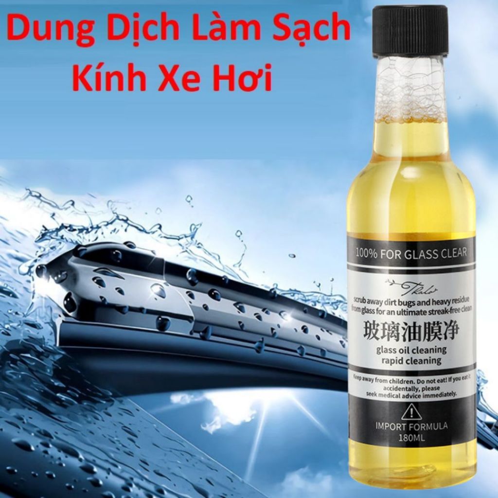 Chất Tẩy Màng Dầu Kính Ô Tô Làm Sạch Mảng Dầu, Bụi Bẩn Lâu Ngày Bám Trên Mặt Kính Xe Hơi, Cải Thiện Tầm Nhi