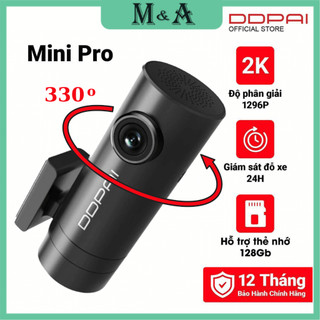 Camera hành trình ô tô ddpai mini pro độ phân giải 2k kết nối wifi bảo hành chính hãng 12 tháng