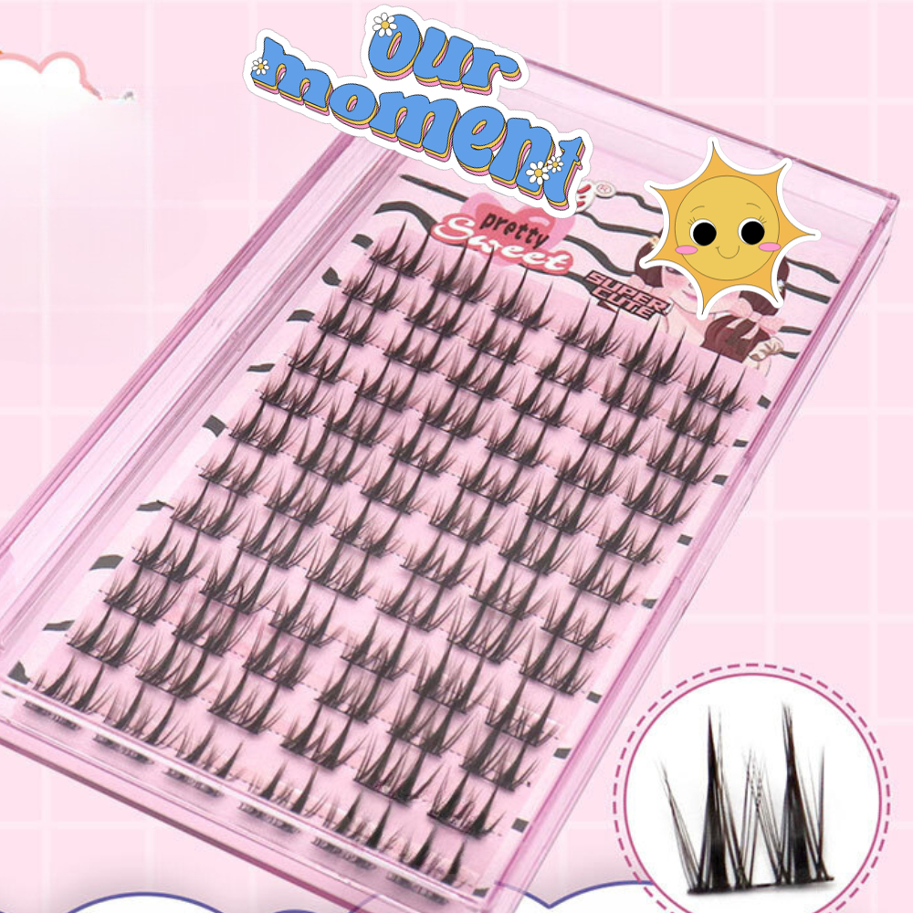 Mi giả, Mi giả Tách Sợi, Mlen Diady Mi Giả 9-10-12mm Phong Cách Quyến Rũ, Tự Nhiên mã E01 12 Dòng 72 cụm