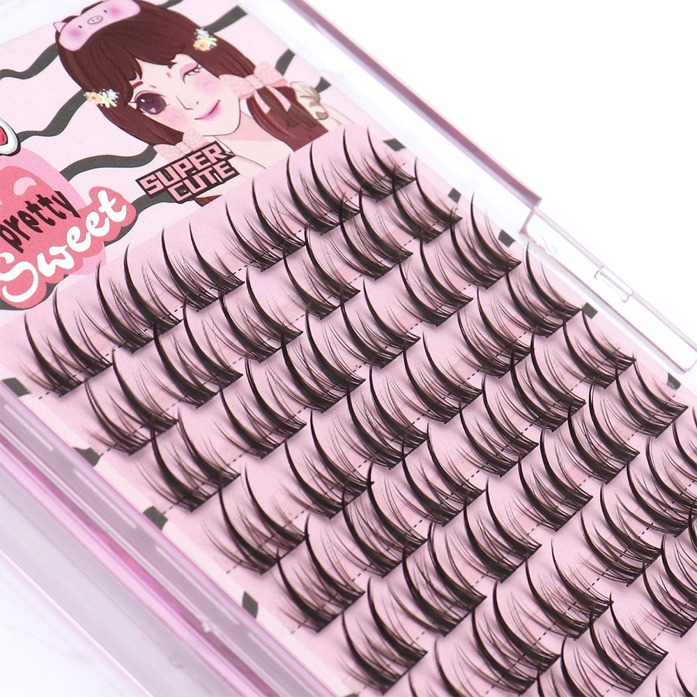 Mi giả, Mi giả Tách Sợi, Mlen Diady Mi Giả 9-10-12mm Phong Cách Quyến Rũ, Tự Nhiên mã E01 12 Dòng 72 cụm