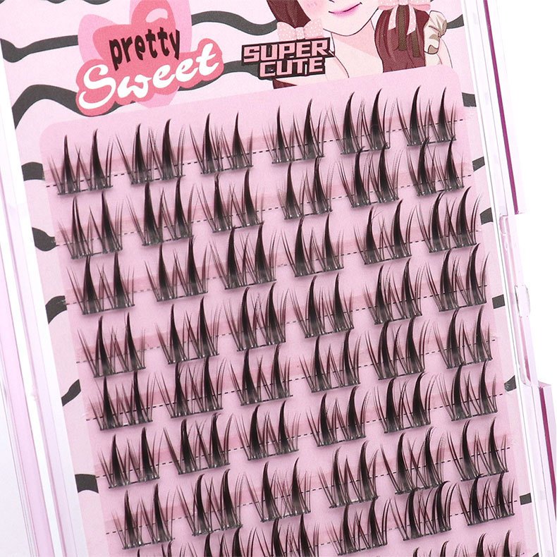 Mi giả, Mi giả Tách Sợi, Mlen Diady Mi Giả 9-10-12mm Phong Cách Quyến Rũ, Tự Nhiên mã E01 12 Dòng 72 cụm