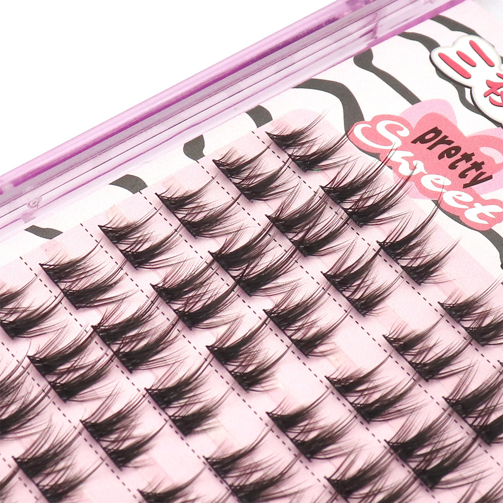 Lông Mi, Mi giả Tách Sợi Tự Nhiên, Mi Cụm Anime 12 Dòng Mã E02 Dài 9-10-12mm