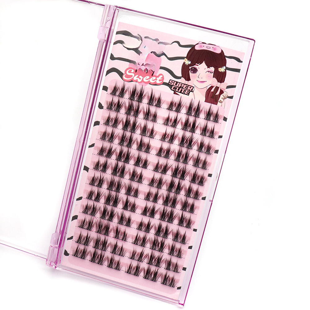 Lông Mi, Mi giả Tách Sợi Tự Nhiên, Mi Cụm Anime 12 Dòng Mã E02 Dài 9-10-12mm