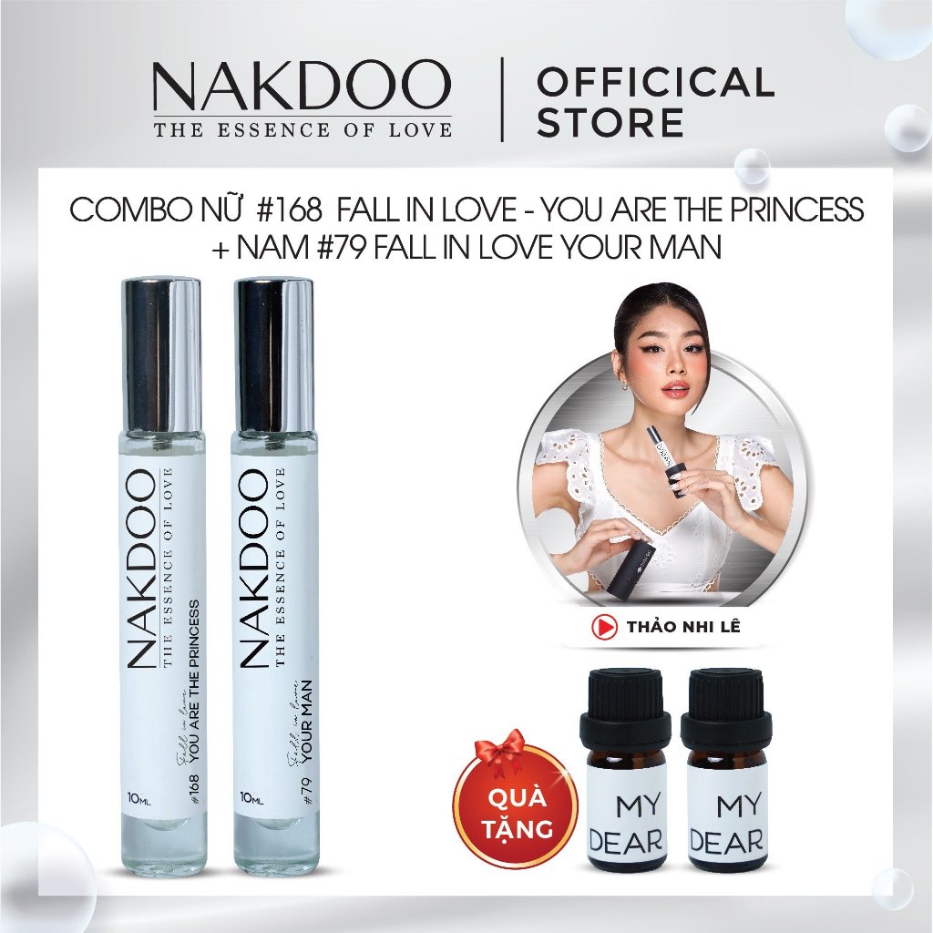 COMBO NƯỚC HOA NAM NỮ #168 và #79 Fall in Love Thơm Lâu Chính Hãng NAKDOO Lưu Giữ Mùi Hương 9-11h