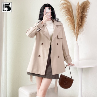  Áo khoác mangto nữ Twentyfive dáng lửng 4 cúc cổ 2 ve kèm đai eo tay 5116 