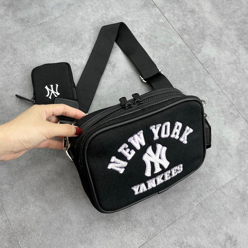 Túi Đeo Chéo MLB Đen Monogram Full Tag