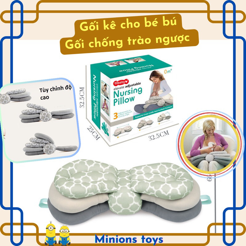 điều chỉnh độ cao linh hoạt hỗ trợ mẹ kê cho bé bú dễ dàng - Gối chống trào ngược