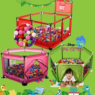 ☀️[Miễn Síp] QUÂY BÓNG LỤC GIÁC-QUÂY VUÔNG 2 TRONG 1 CÓ CỬA +10 BÓNG CHO BÉ