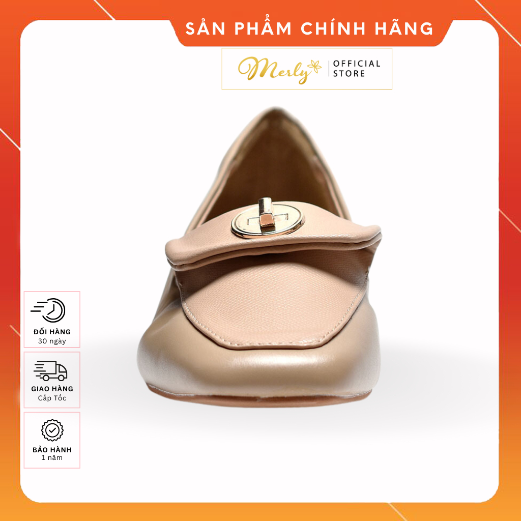 Giày Lười Nữ Đế Cao 2cm Merly 1508 , Giày Nữ Hàng Hiệu, Giày Mọi Nữ Hàng Hiệu, Giày Loafer Nữ, Giày Da Nữ Gót Thấp 2cm