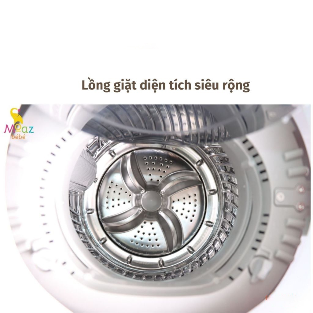 Máy giặt mini sấy khô Moazbebe MB068/ MB036 có chế độ giặt sấy, vắt, vệ sinh lồng cho bé - BH 12 THÁNG
